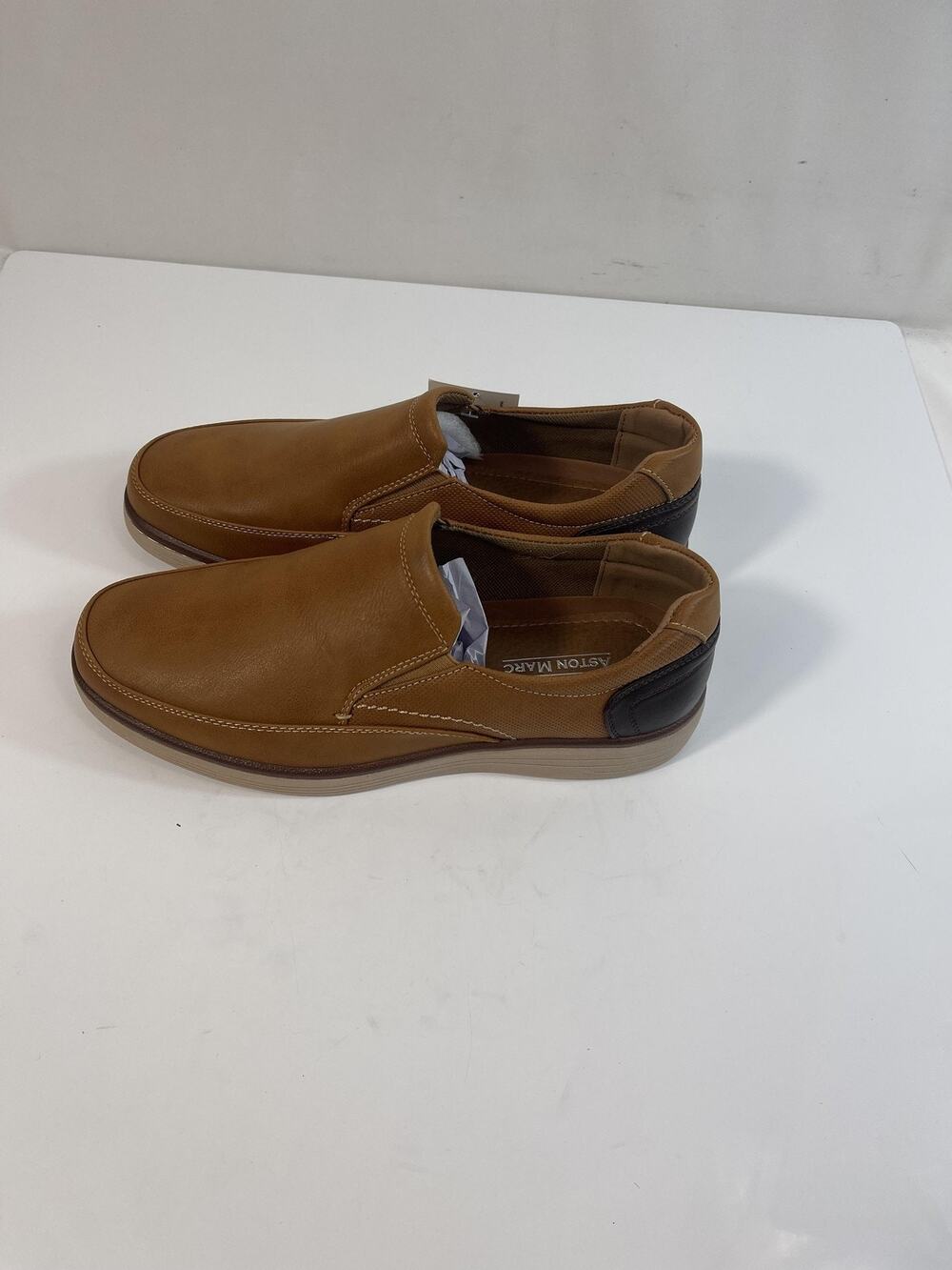 Aston Marc GALT-02 Shoes Men's Size 8 Tan Brown Slip On Loafers Comfort New
